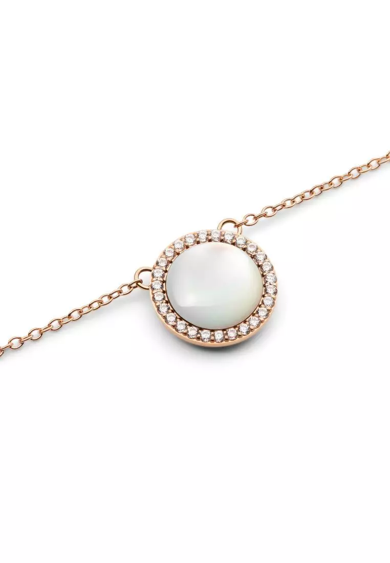 Audrey Necklace Mother of Pearl Rose Gold - Unisex Necklace for women and men stainless steel Necklace DW Official Authentic Original