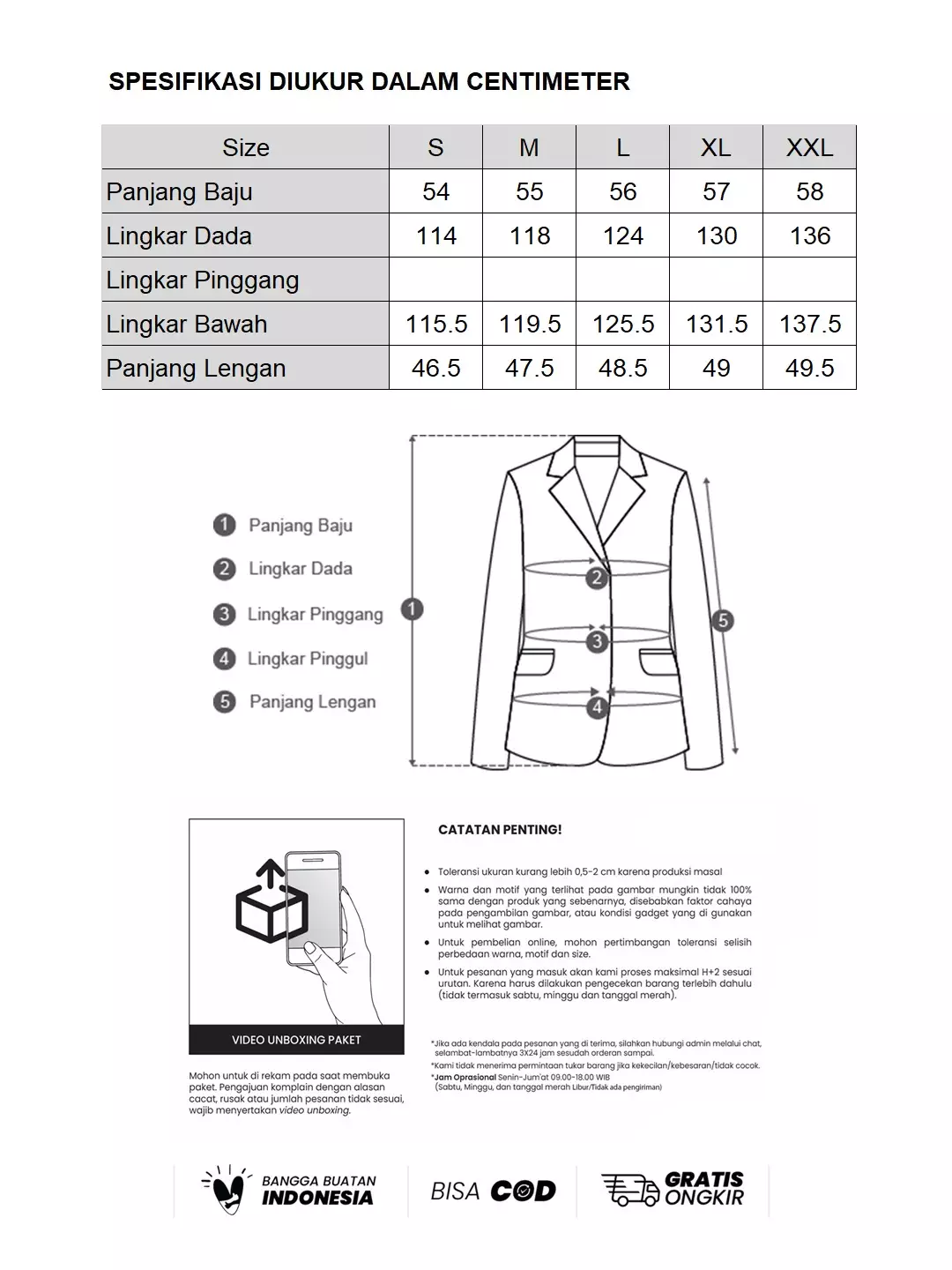 Minimal - Kana - Jaket Batik Bunga - Teracotta Colour Blue