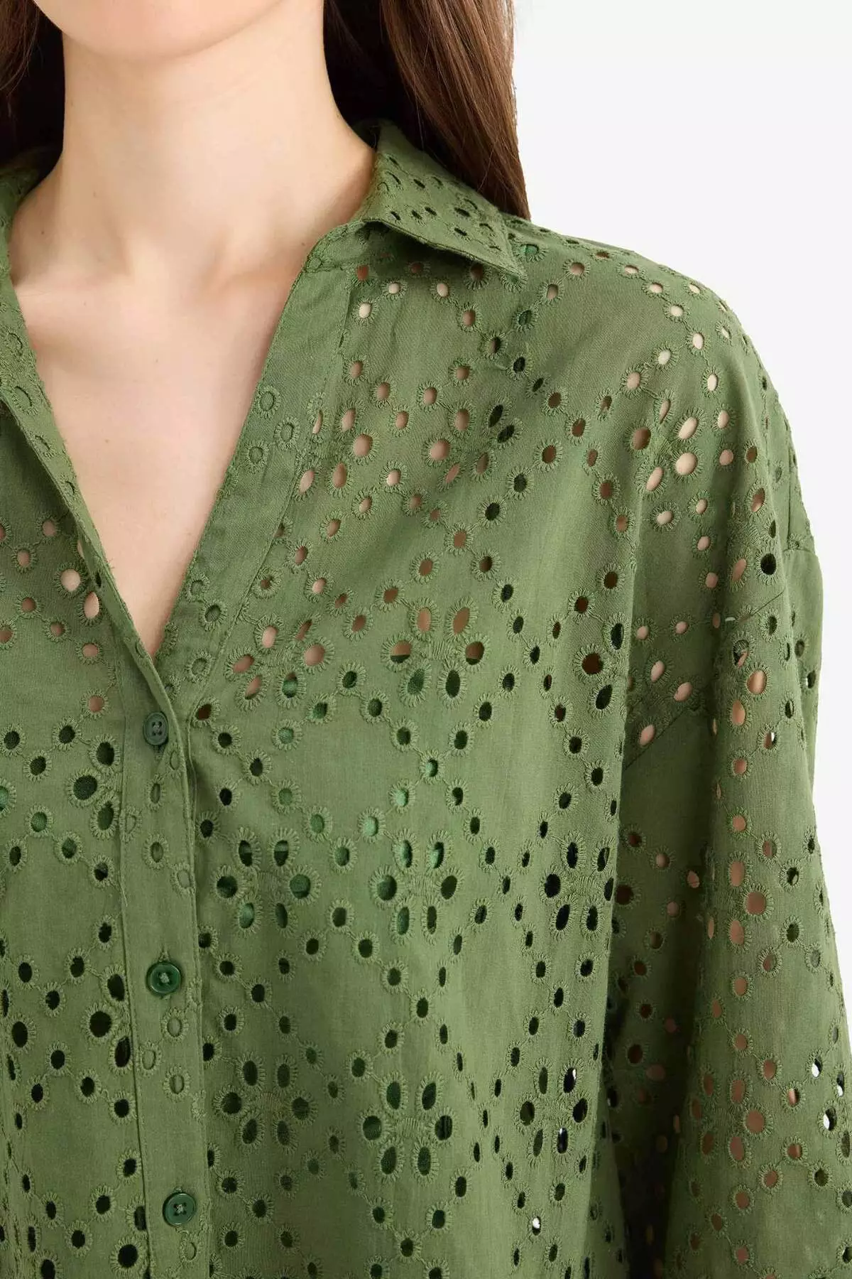 Regular Fit Cotton Brode Beach Shirt-Fall in Love C0506Ax25Sm