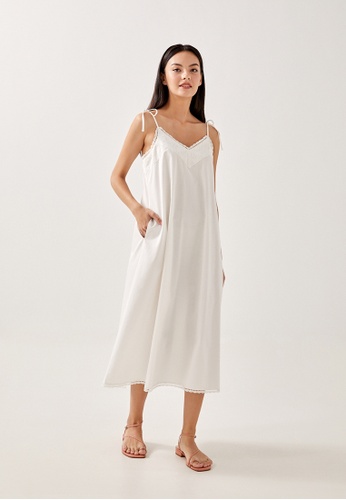 Love, Bonito white Dallas Lace Panel Trapeze Dress AD1C4AA46A7BD2GS_1