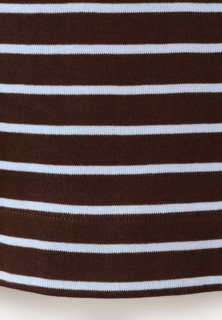 Striped Boat Neck Sweatshirt