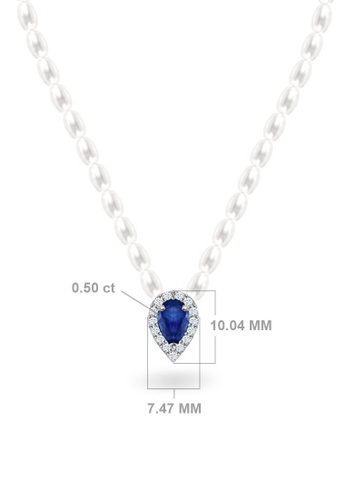 Aquae Jewels white Necklace Empress Pearls on 18K Gold, Diamonds & Precious Stones - Emerald - Sapphire - Ruby - Onyx - White Gold,Sapphire,White Pearl 42645AC97EB802GS_1