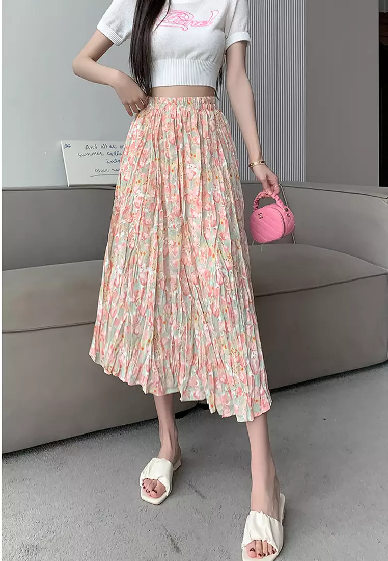 Buy Halo Floral Printed Chiffon Skirt Online ZALORA Malaysia