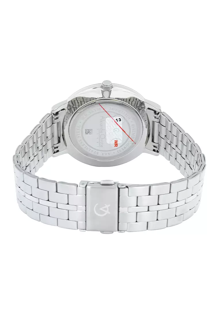 Alexandre Christie Classic Steel - Jam Tangan Analog Pria - Silver Black Stainless Steel - 8692 MHBSSBA