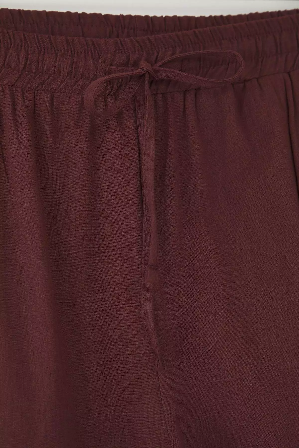 Brown With A Ribbon High Waist Carrot/Baggy Beach Wear Plus Size Pants Tbbss25Ar00001