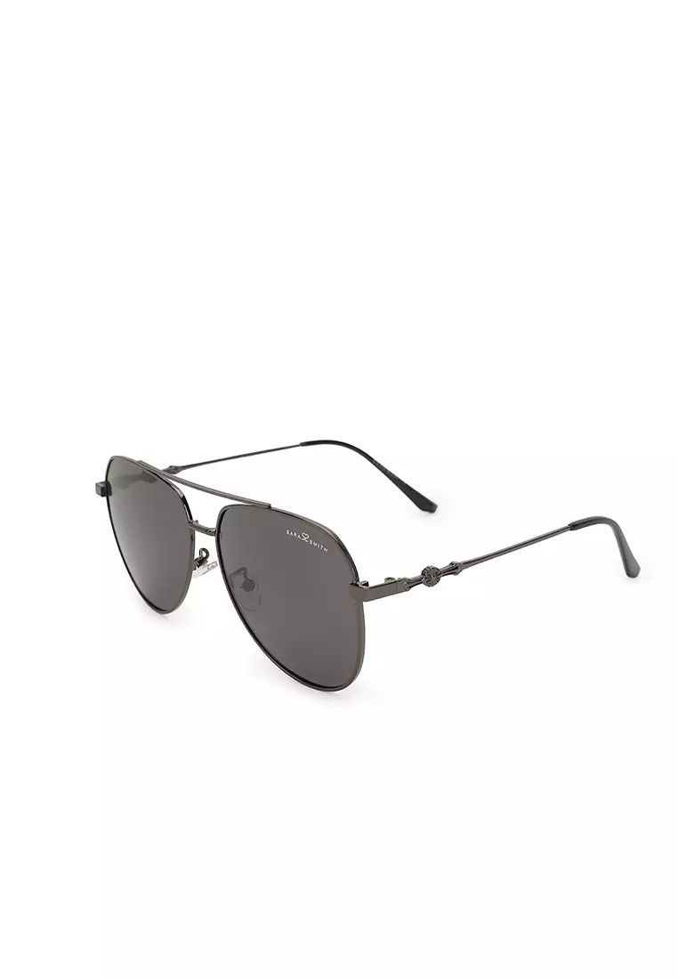Unisex Polarized Aviator Sunglasses - Gun Grey