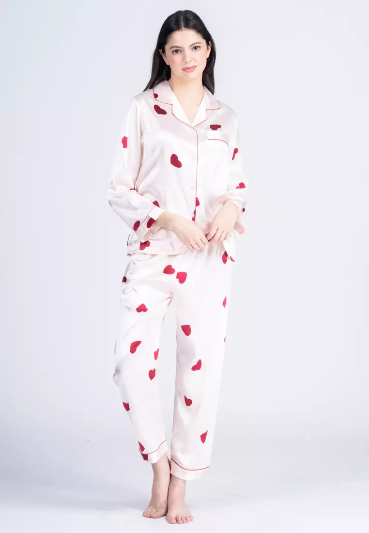 Basic Silk Pajama Short Sleeves Set Lounge Wear Sleepwear