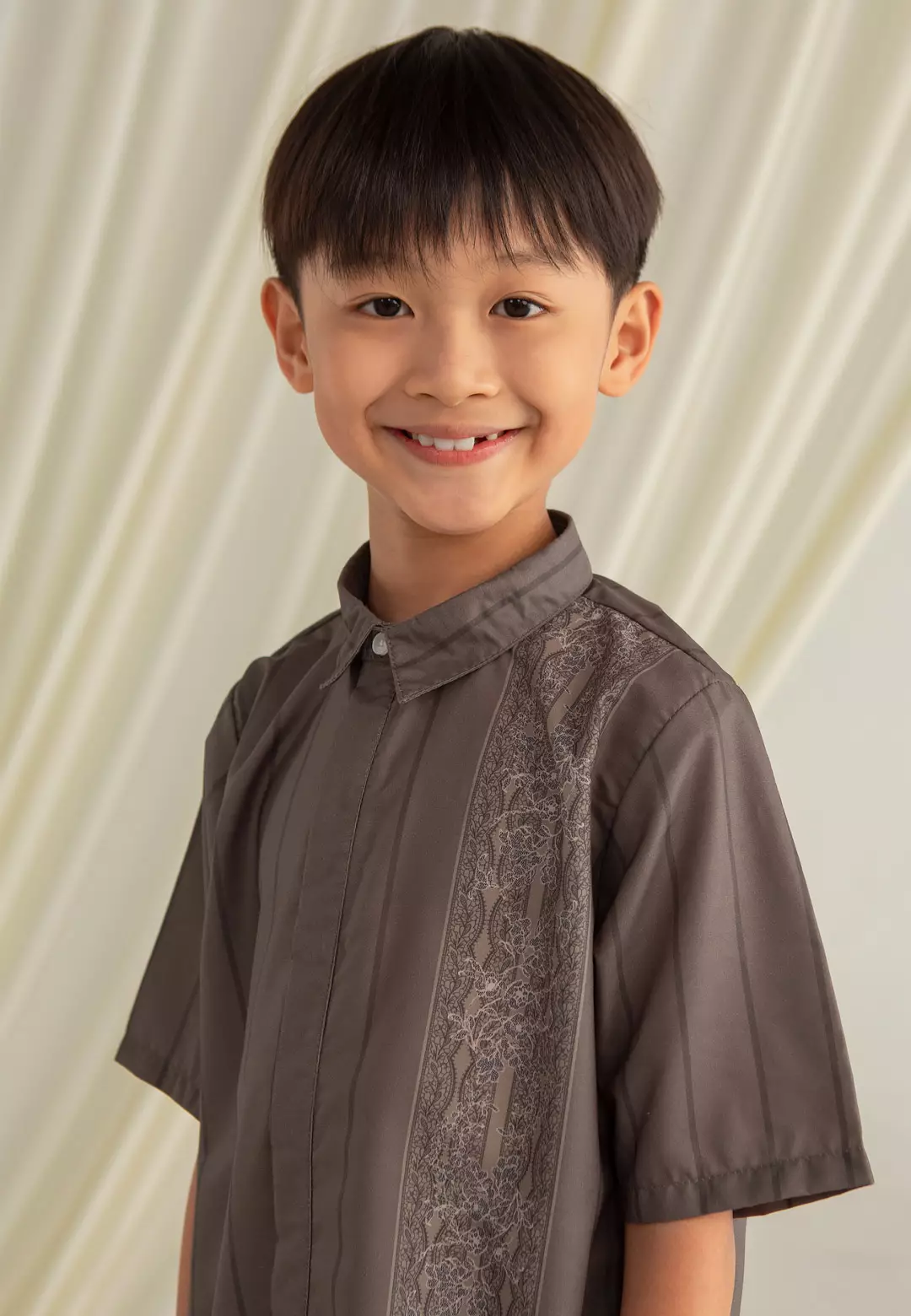 HijabChic Danish Koko Boy Olive Ash - Baju Koko Lebaran Motif Anak Laki-Laki