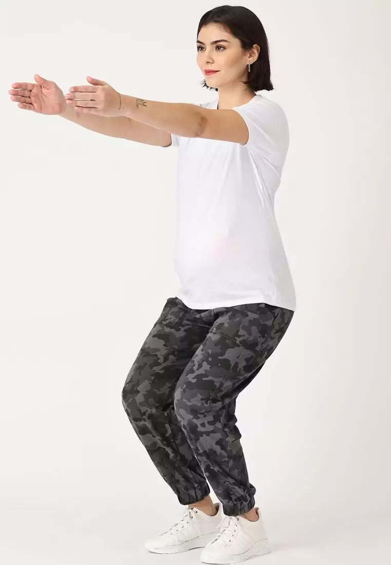 Grey Camouflage Maternity Jogger