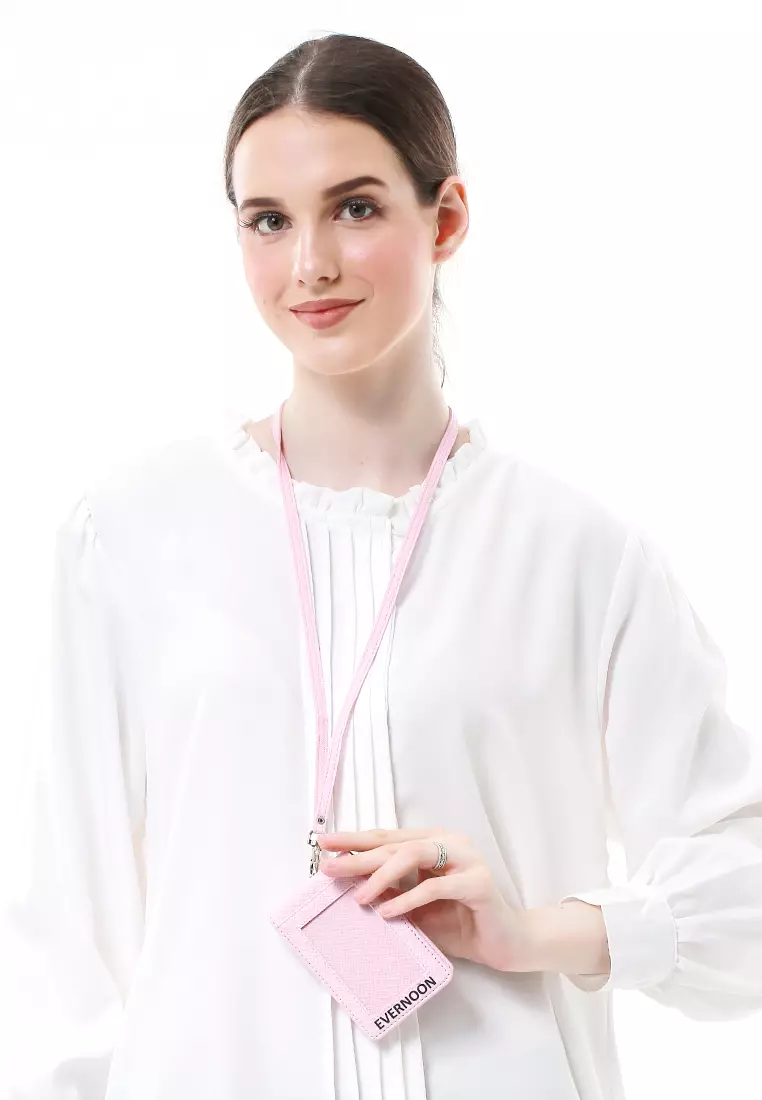 Azka Card Holder Two Side Bentuk Simple dan Minimalis - Pink Muda