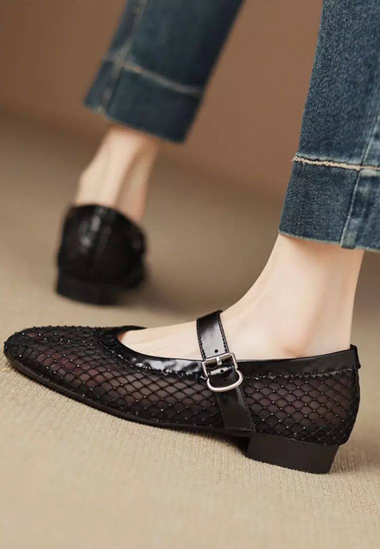 Buy Twenty Eight Shoes VANSA Sheepskin Mesh Flat Sandals VSW-S