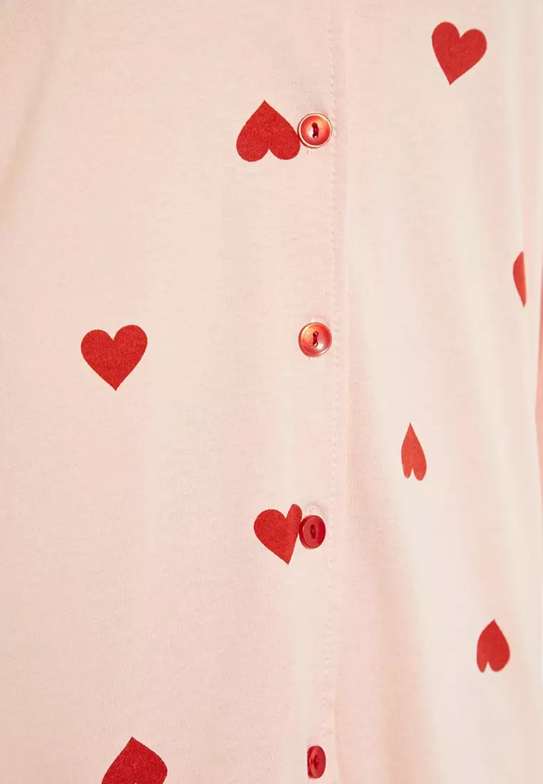 Heart Printed Pajamas Set