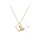 Glamorousky white 925 Sterling Silver Plated Gold Fashion Elegant Butterfly Geometric Square Pendant with Cubic Zirconia and Necklace 77E62ACEE592A1GS_2