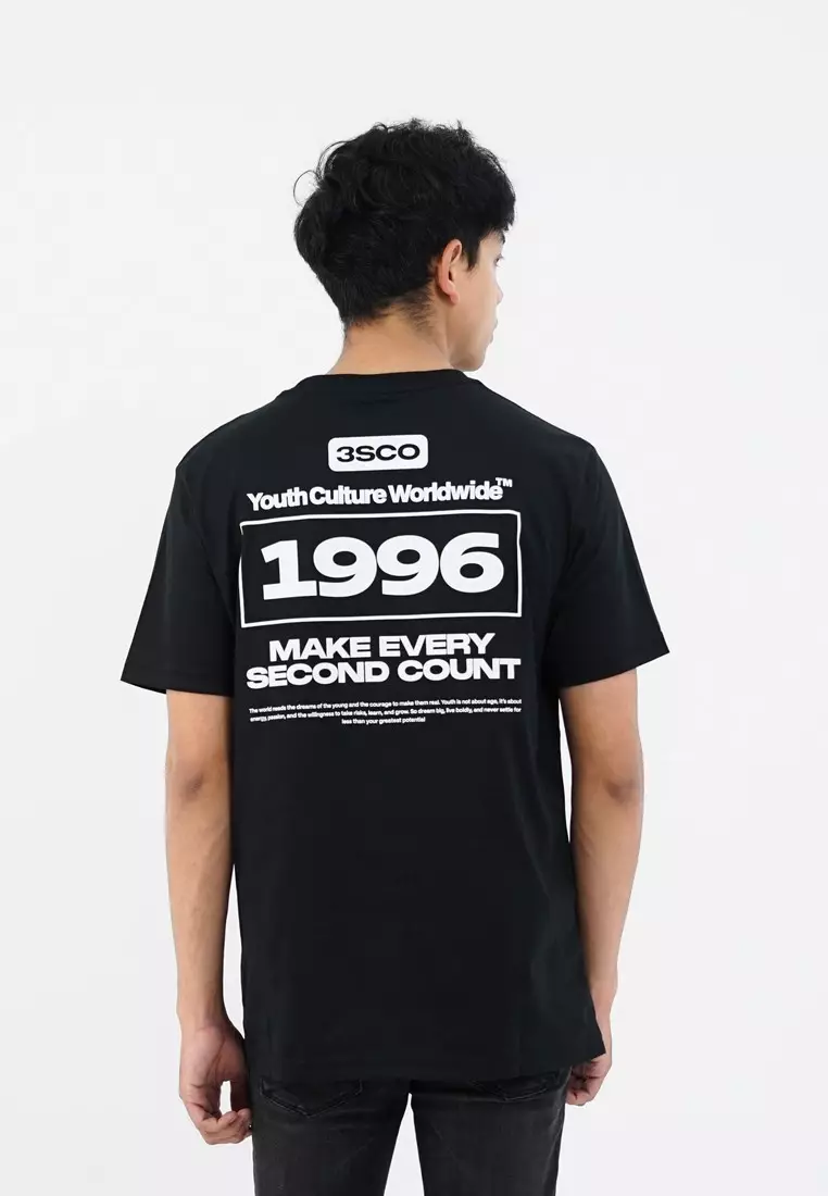 3Second Men's T-Shirt Short Sleeve Regular Fit Cotton Cord OL-C410425