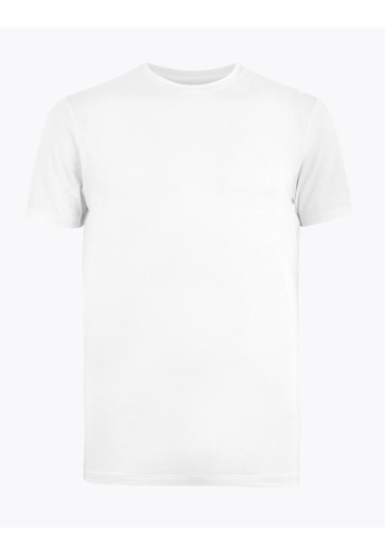 MARKS & SPENCER white M&S  Cotton T-Shirt Vest F15D3US14A296FGS_1