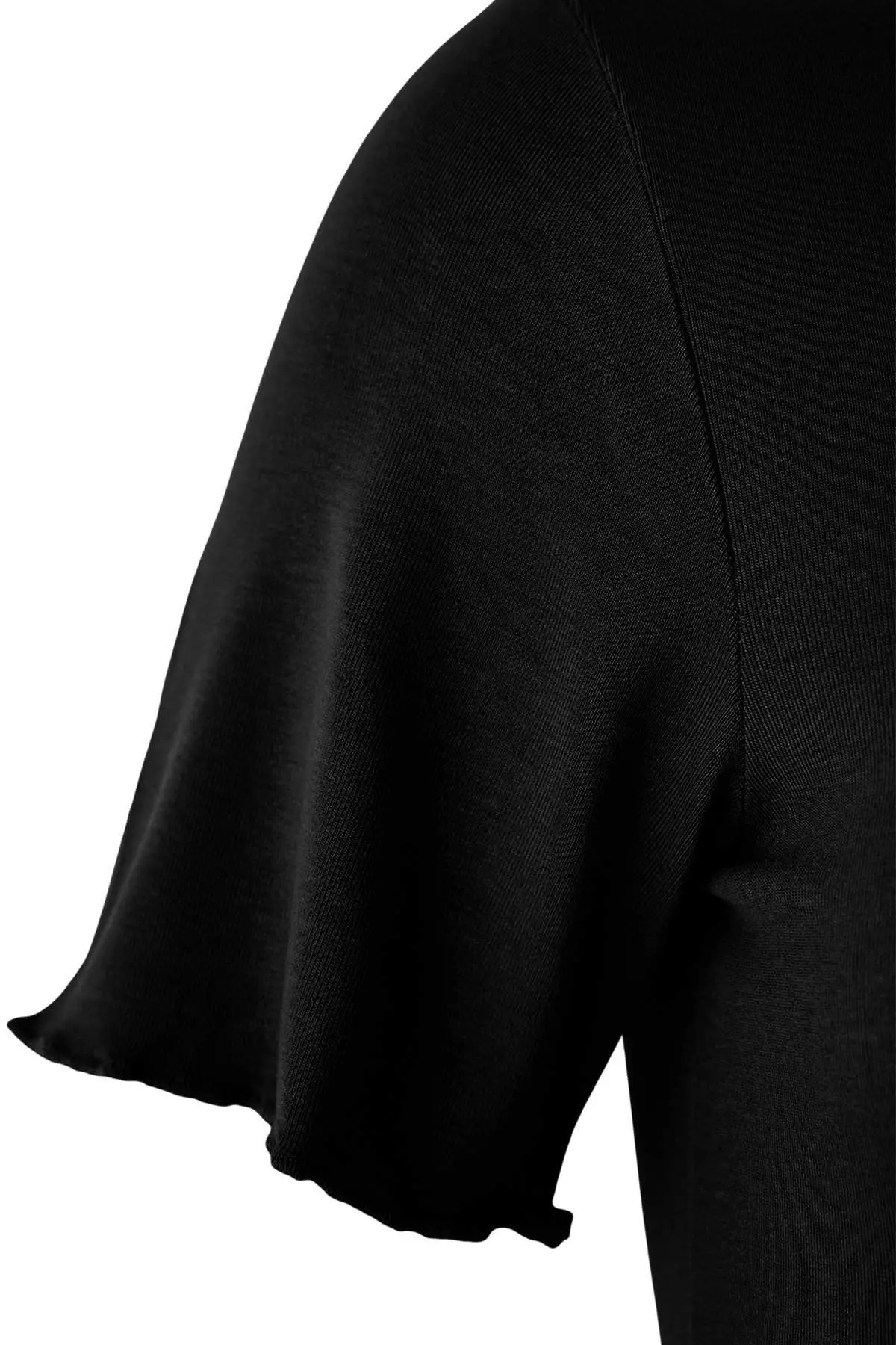 Wardrobe Essentials Black Collar Piped Detail Soft Keys Knitted Large Size Blouse Tbbss26Af00025