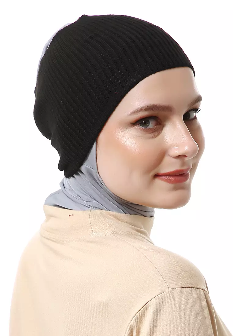 Irma Ciput Muslimah Wanita Motif Polos Simple Fashion Women - Hitam