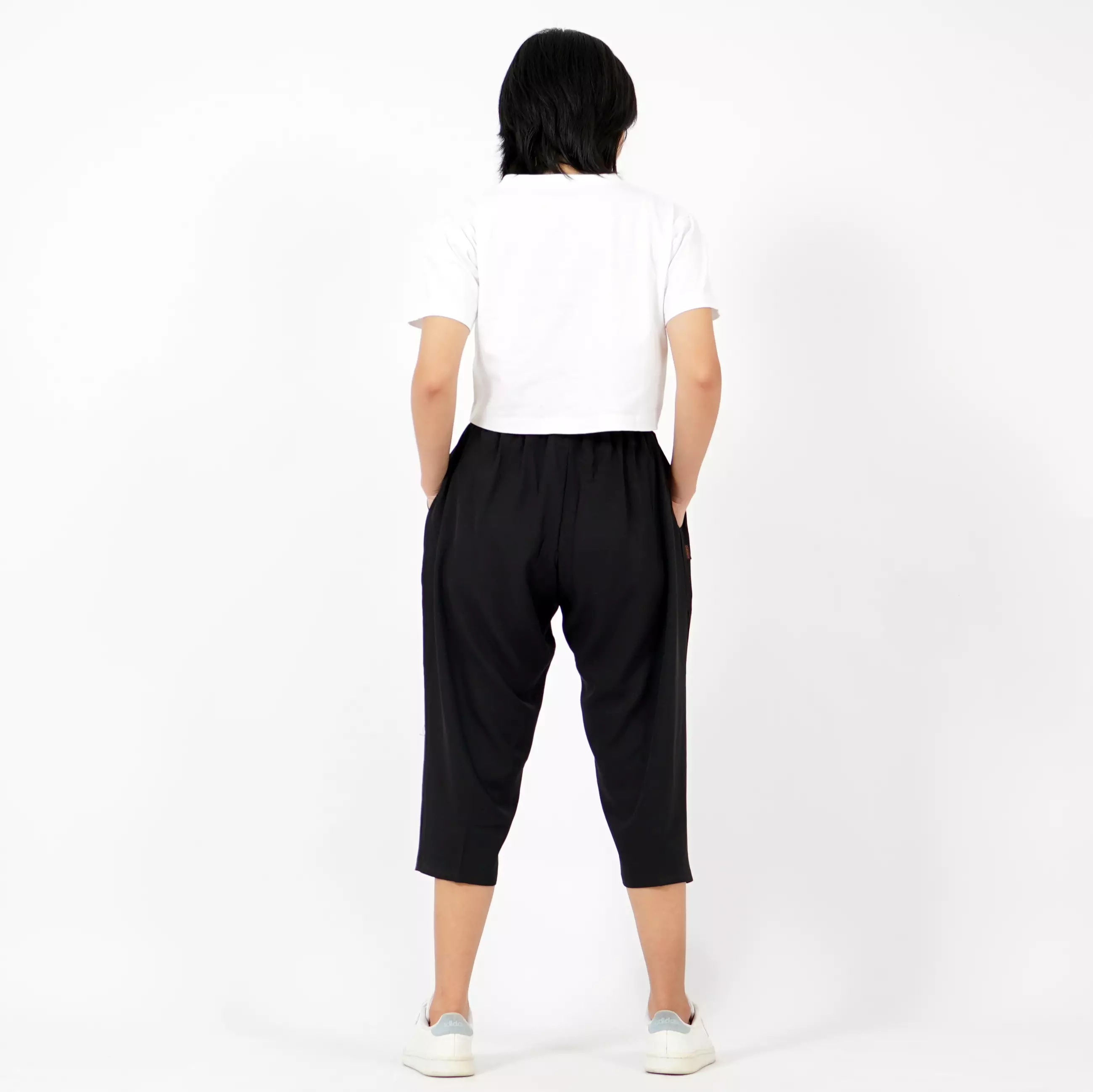 CELINE Celana Kulot 3/4 Highwaist Cullote Pants Celana Casual - Hitam