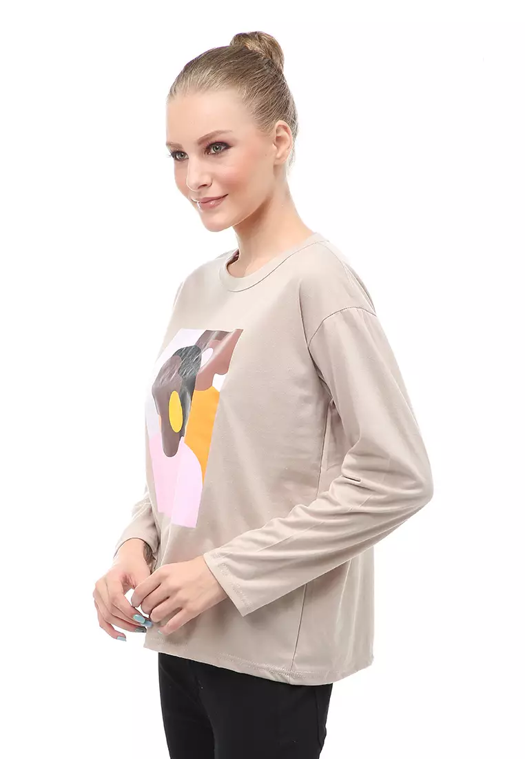 Dreama Kaos Oversized Long Sleeves Atasan Wanita Relaxed Fit - Bepan Two Faces