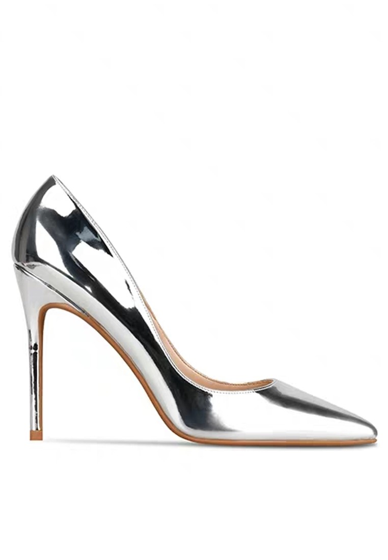 10CM Metal Mirror Leather High Heel Shoes D01-t