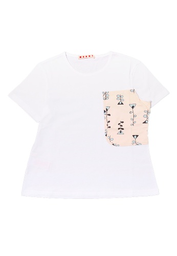 Marni white T-shirt with logo printed pocket B645EKA3657819GS_1