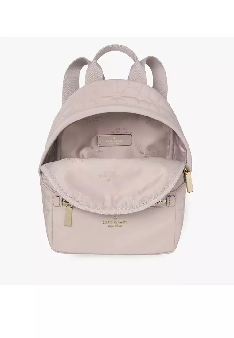 Spade Flower Quilted Fabric Small Backpack