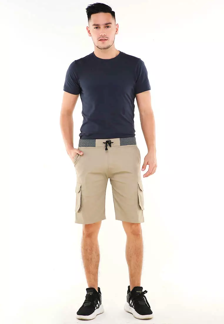 Rishham Celana Pendek Cargo Pria Button Pockets Sporty Short Pants Material Cotton ORIGINAL