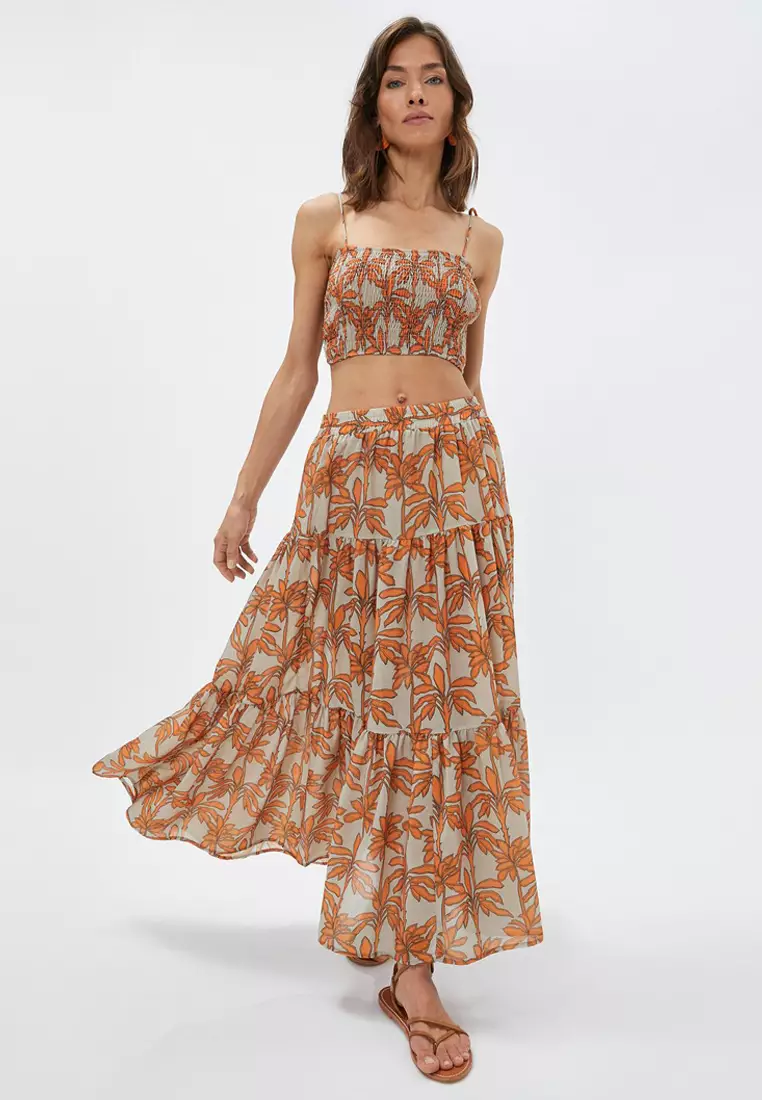 Melis Ağazat x KOTON Smocked Crop Top