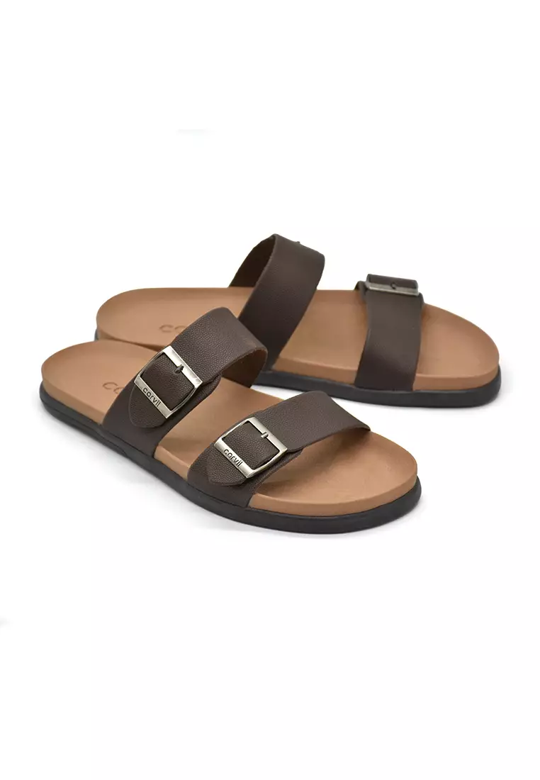 Carvil Sandal Pria Genoa-02 M Dark Brown