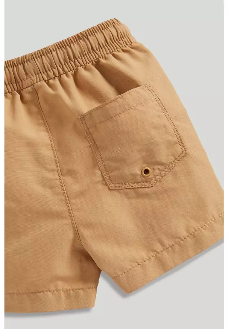 Tan Crinkle Shorts