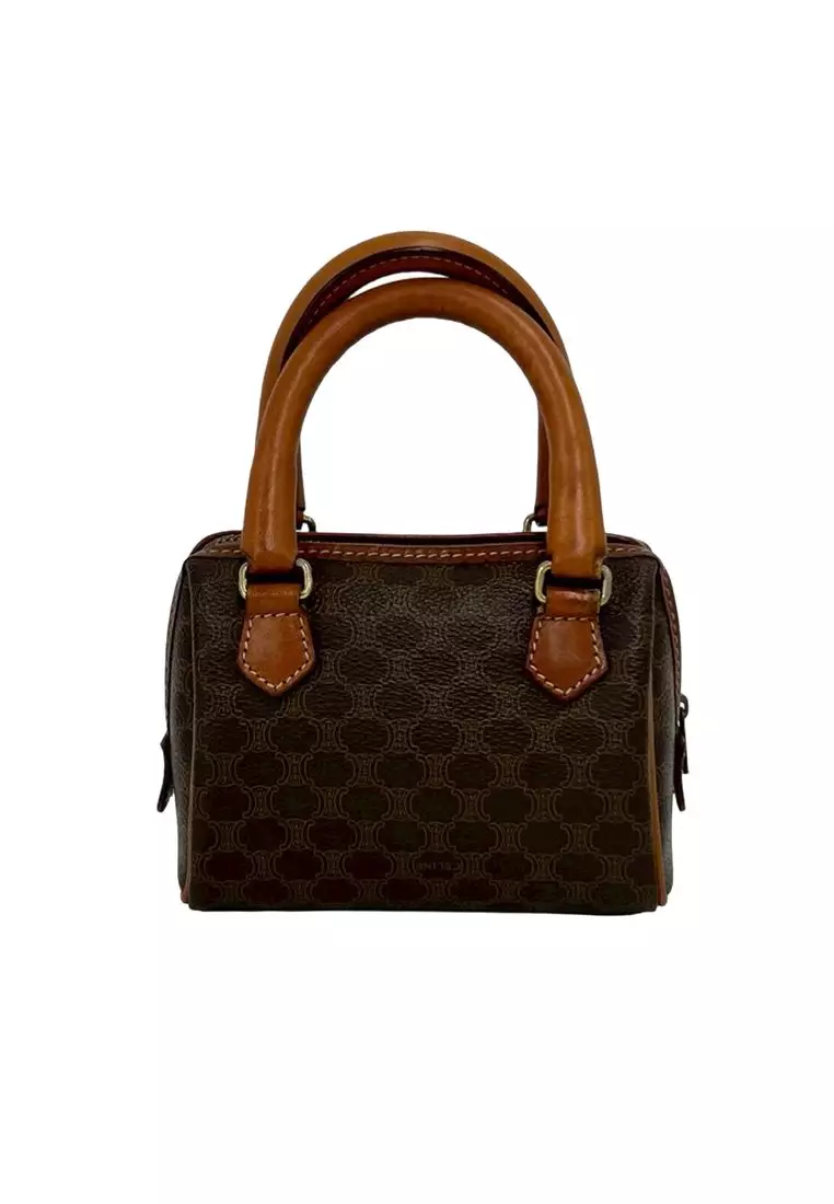 Pre-Loved Celine Macadam Coated Canvas Satchel
