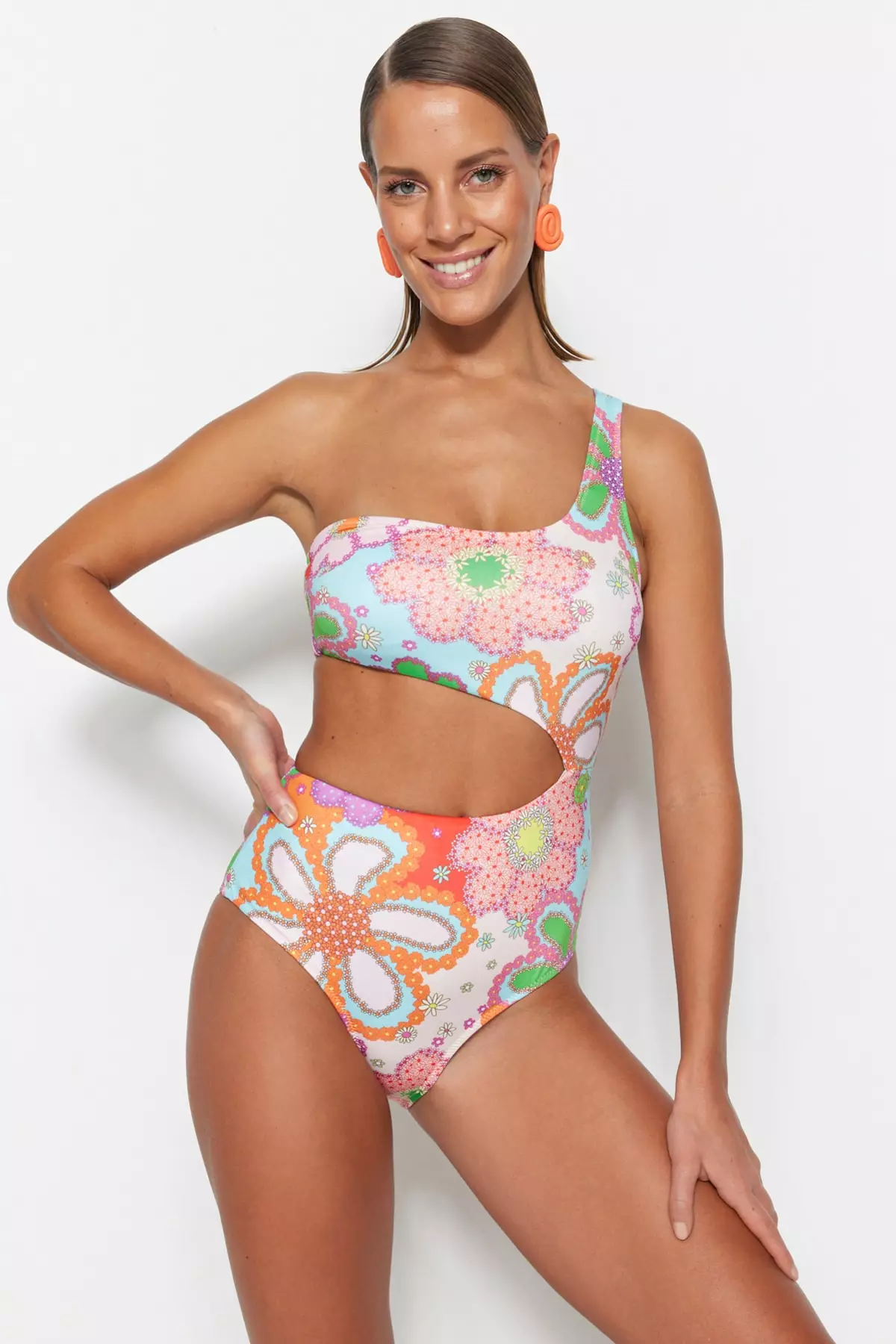 Cut out side bandeau sale swimsuit