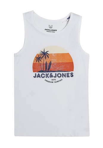 Jack & Jones white Palm Junior Sleeveless Tank Top 159CFKA8A3DB74GS_1