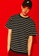 HAPPY FRIDAYS blue Loose Contrast Stripe T-shirt UP738 A6F58AA6B00CE1GS_2