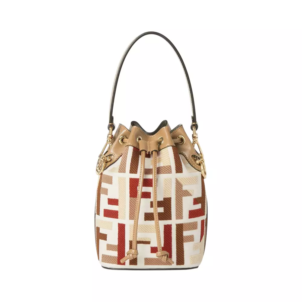 Mini Mon Tresor FF Embriodery Bucket Bag Multicolour