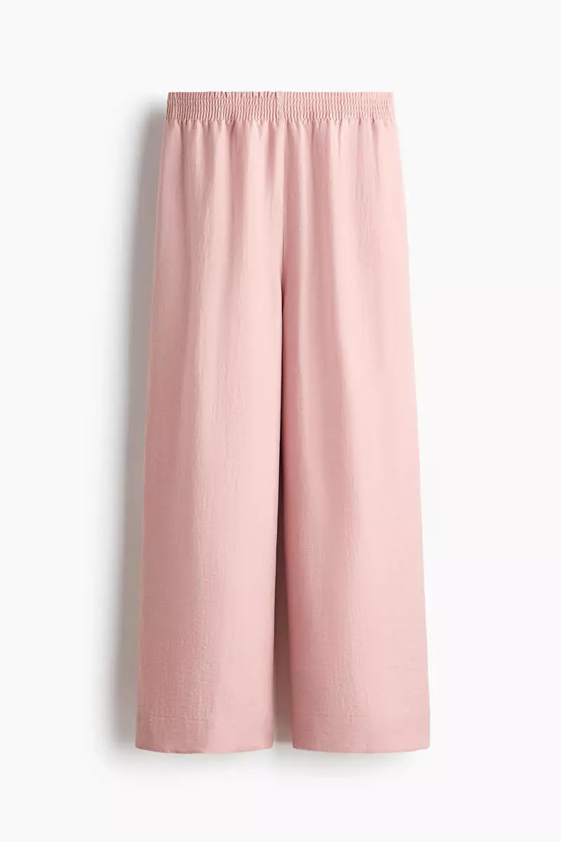 Linen-blend ankle-length trousers