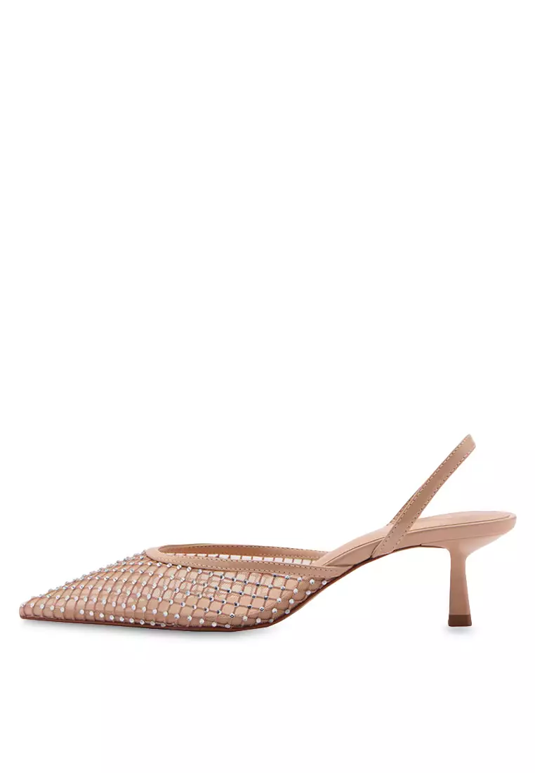 Discount on Mango  shoes - SKU: Glitter Mesh Heel Shoes