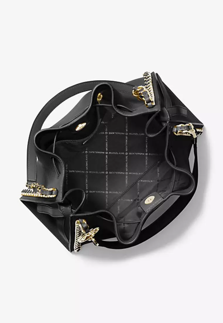 Michael Kors Mina Large Chain Shoulder Bag Black