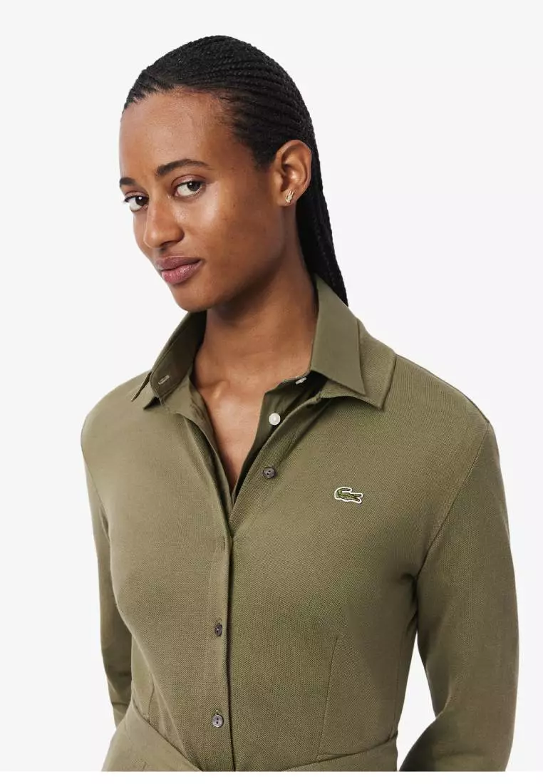 Polo Collar Belted Petit Piqué Dress