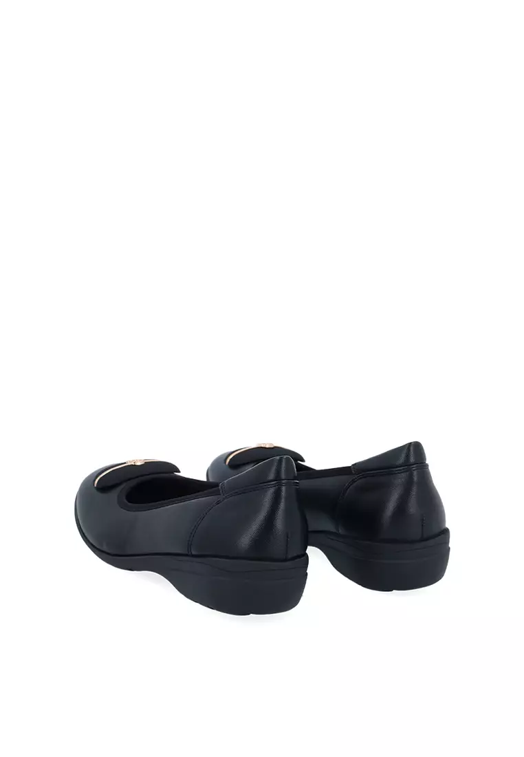 Black Classic Charm Wedge Heels
