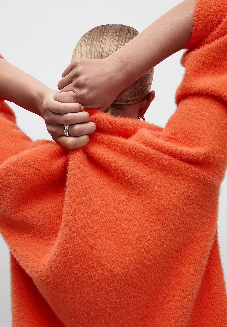 Textured V-Neck Sweatshirt