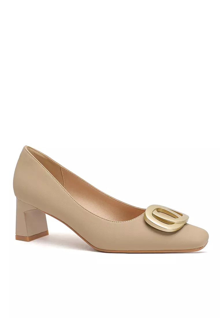 5CM Metal Buckle Microfiber Leather Pumps BY2355-18