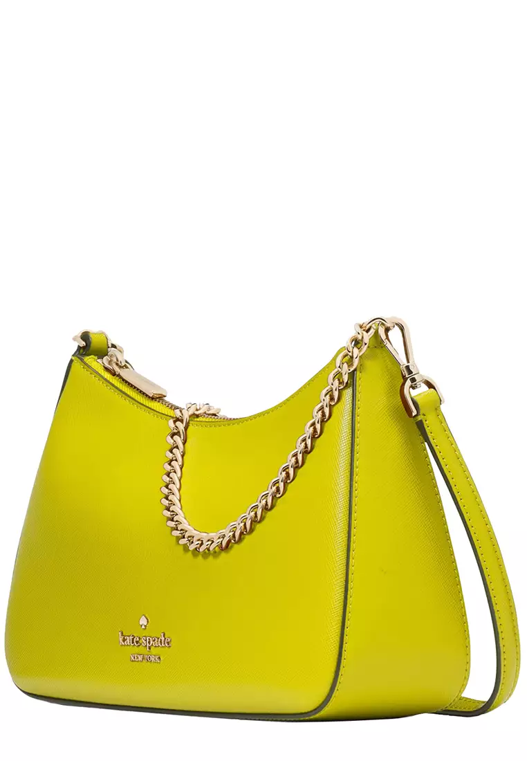 Madison Saffiano Leather Convertible Crossbody Bag in Lime Slice KC439