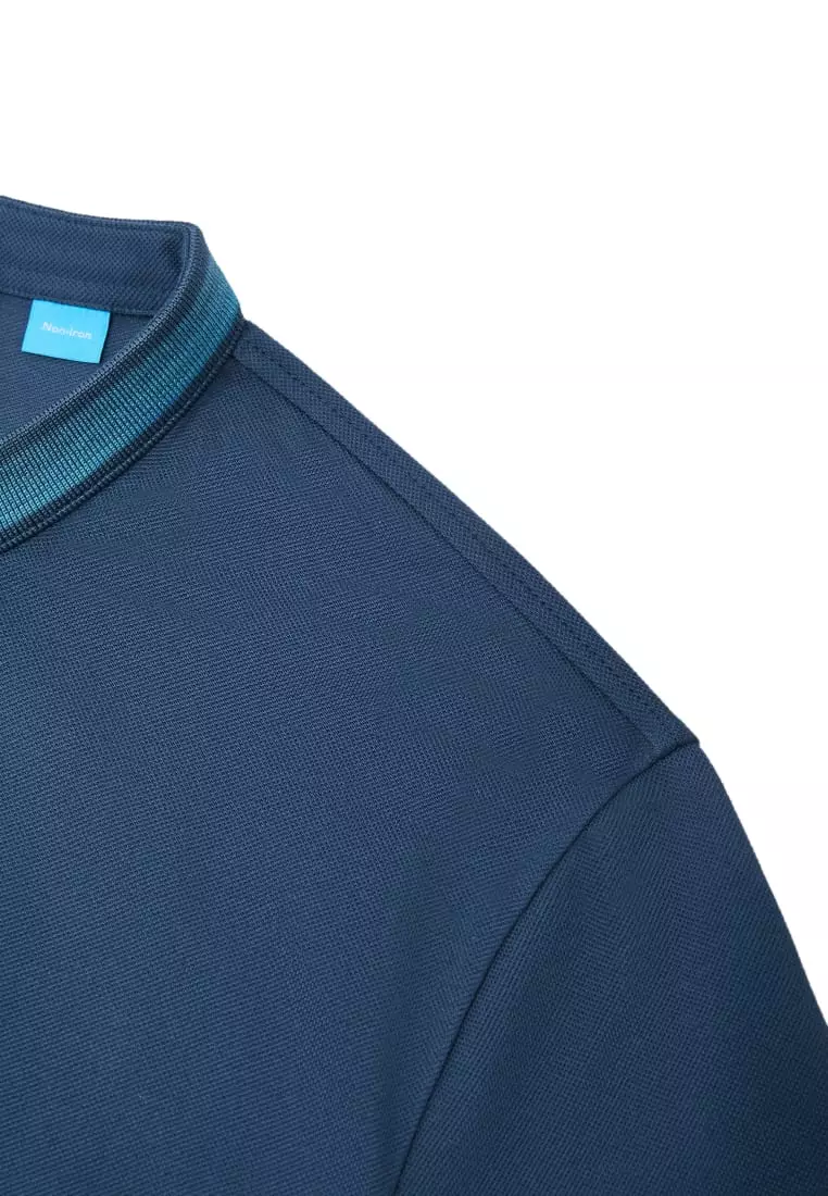 G2000 Non-Iron Pure Cotton Pique Smart Fit Stand Collar Short Sleeve Polo Tee