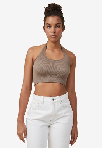 Cotton On Seamless Molly Scoop Neck Halter Top | ZALORA Philippines