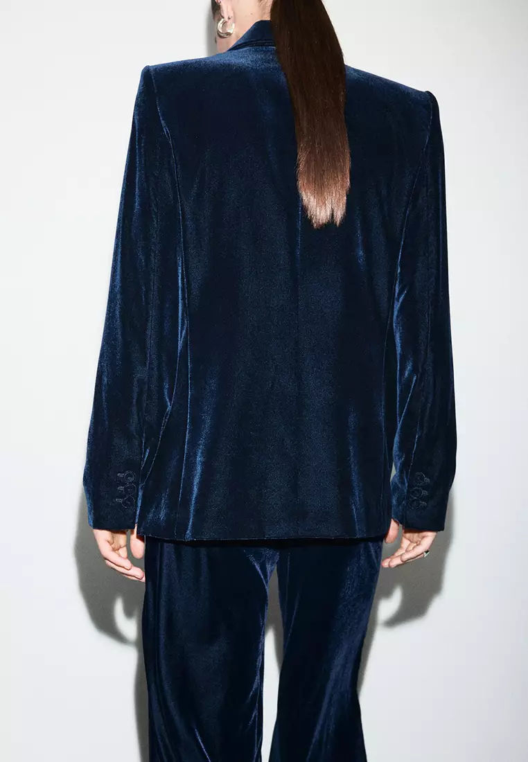 Double-Breasted Velvet Jacket