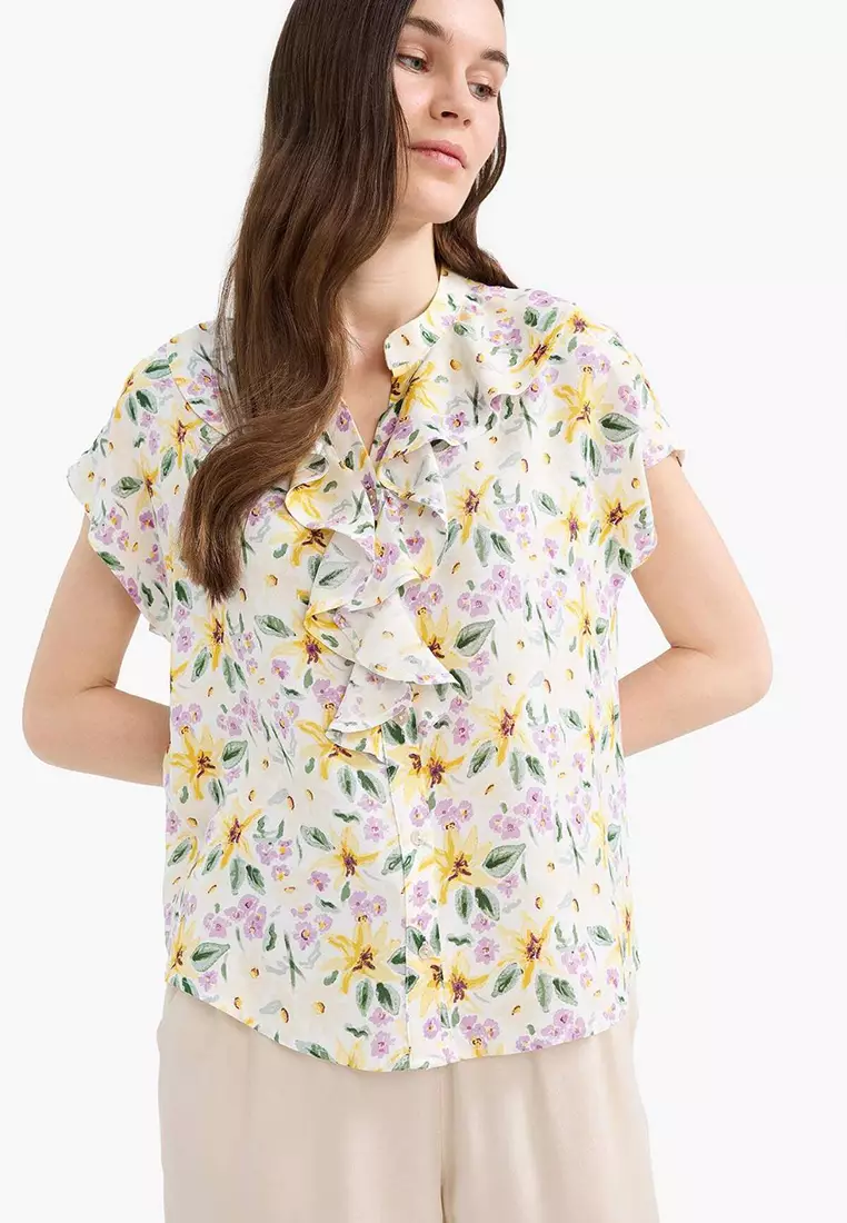 Viscose Woven Ruffle Top