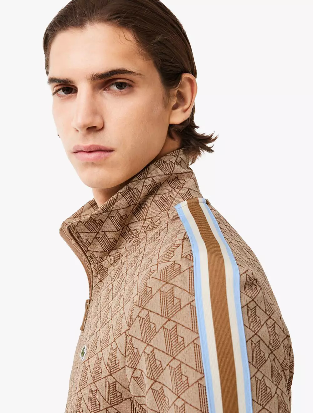 Paris Jacquard Monogram Zipped Sweatshirt - Black