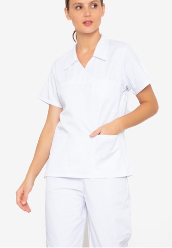 INTAL GARMENTS Scrubsuit Doctor Nurse Uniform SS16 Overlap with Collar |  ZALORA Philippines