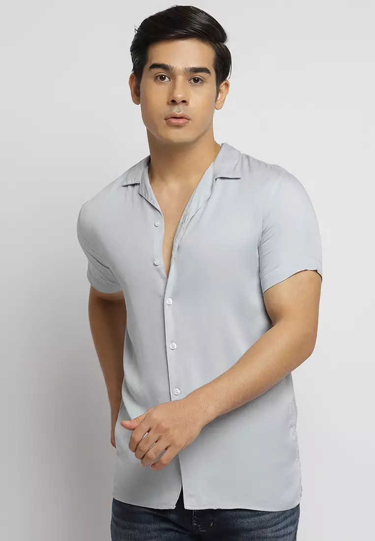 Cuban Light Grey Casual Shirt